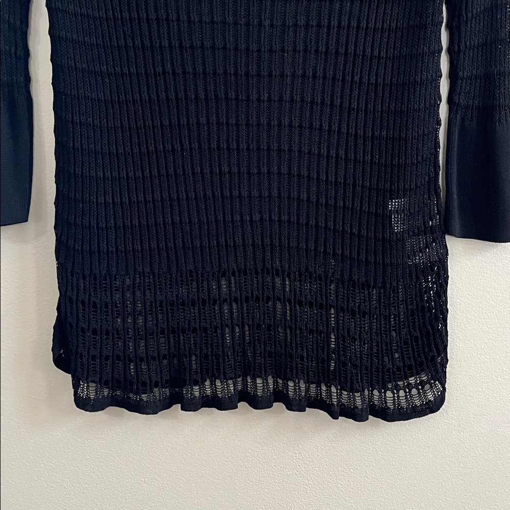 Rachel Roy black thin sweater crew neck size small - Picture 3 of 13